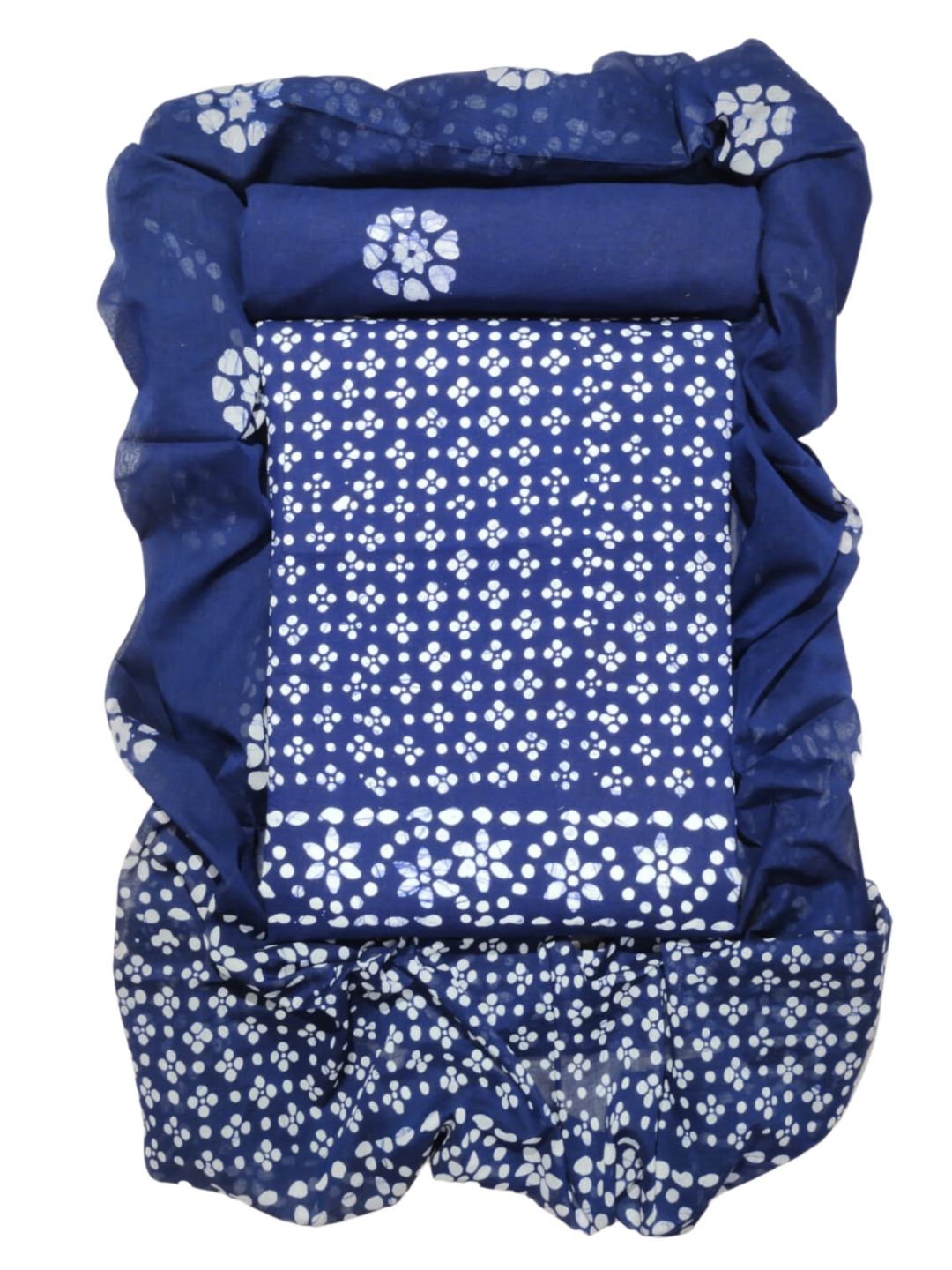 Bombay Batik Pure Cotton Dress Material Manual Wax Dye Process – Navy Blue Batik