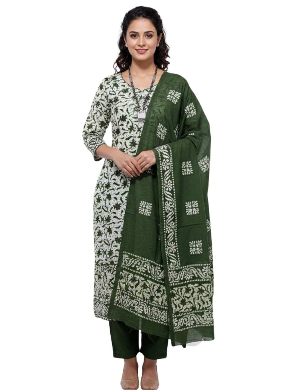 Bombay Batik Pure Cotton Dress Material Handcrafted Batik Design – Mehndi Batik