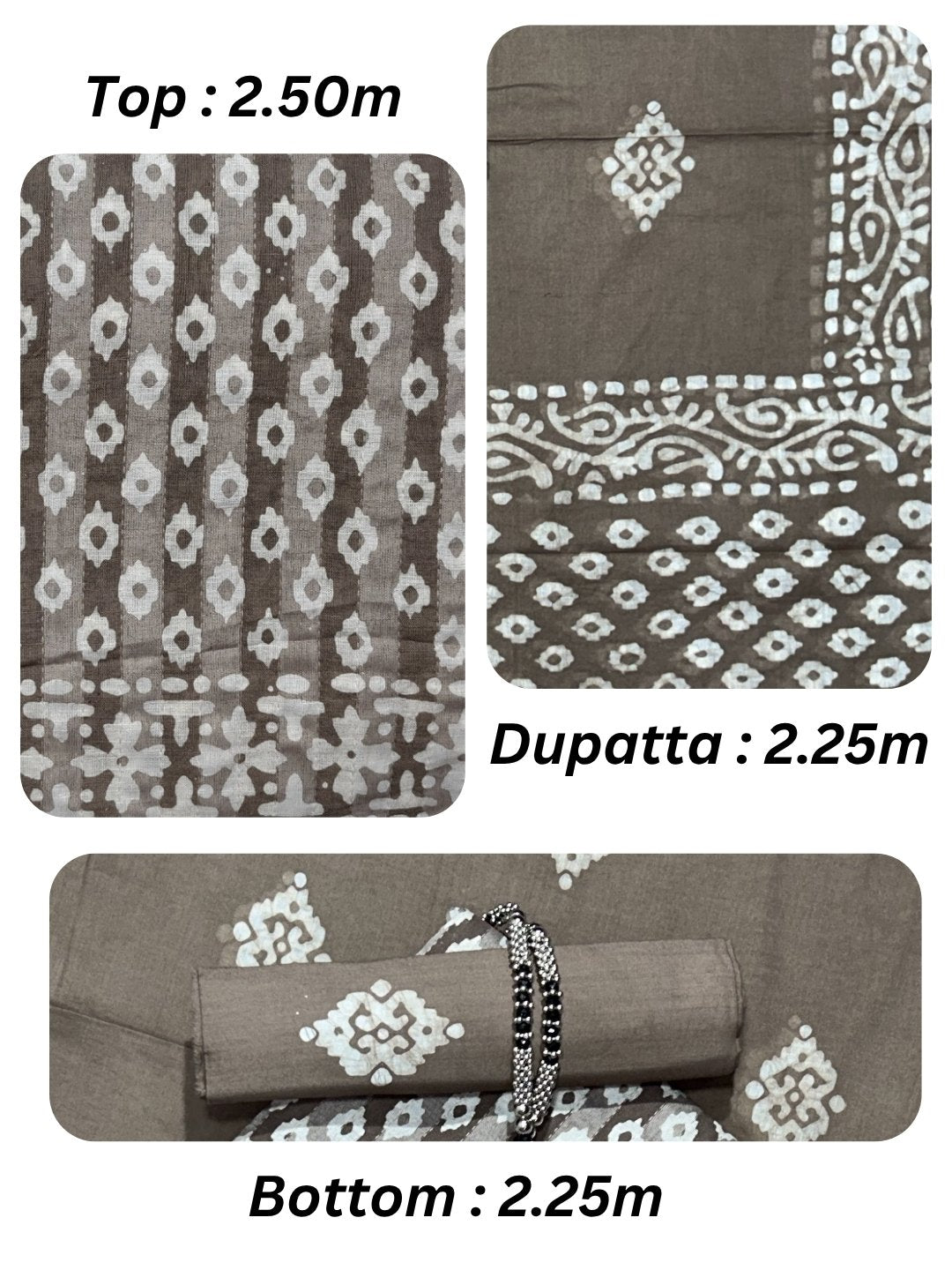 Bombay Batik Pure Cotton Dress Material Block-Wax Printing Technique – Lakda Brown Batik