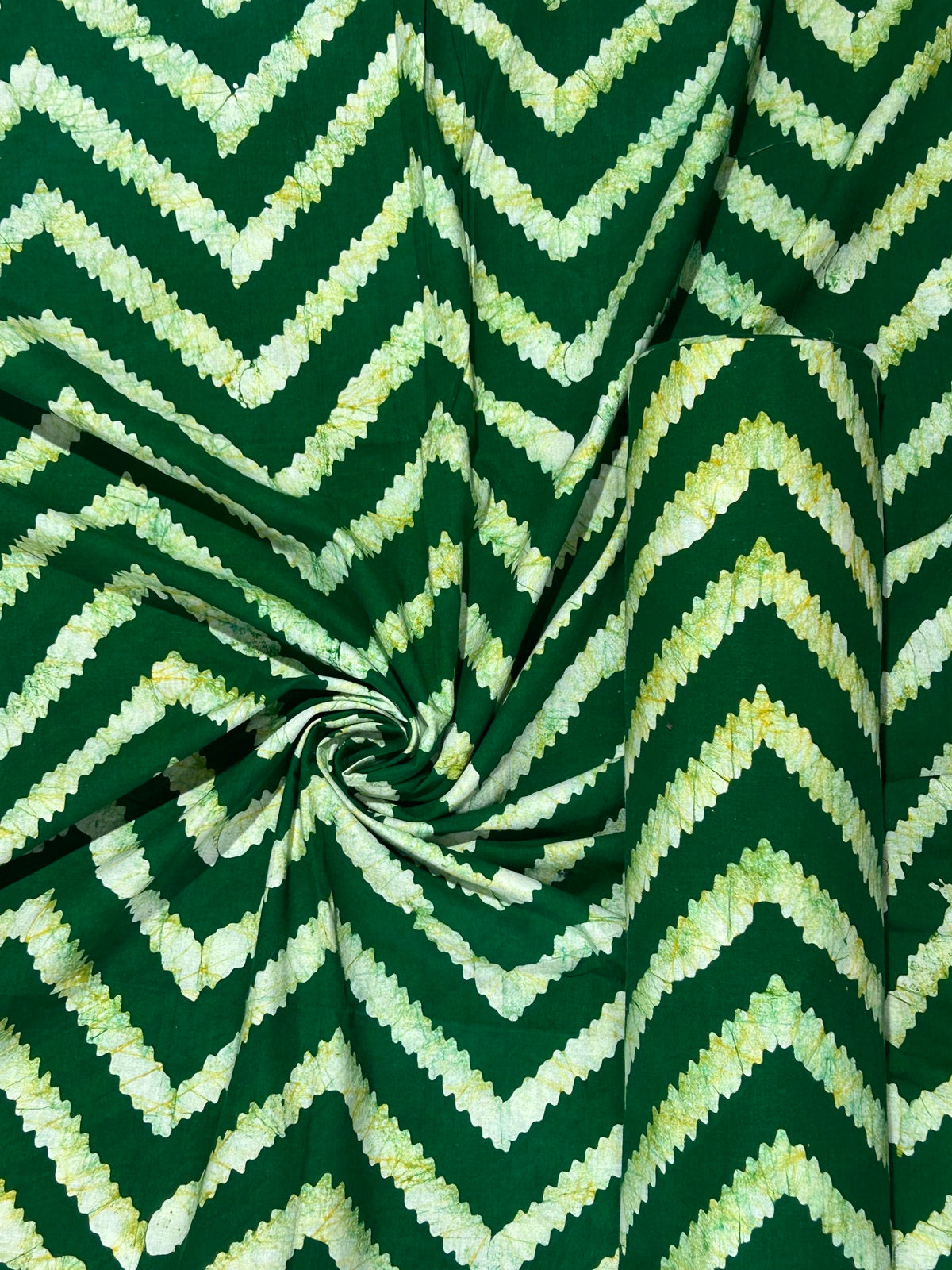 Green Hand Batik Print Pure Cotton Fabric – 3 meters (Custom Stitching)