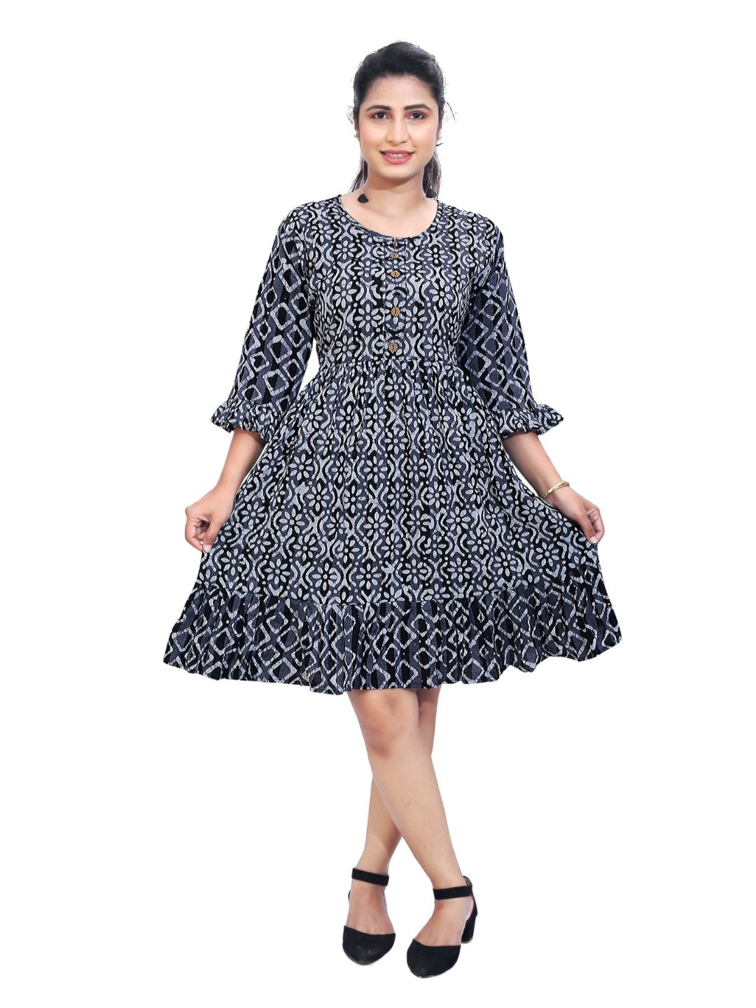 Bombay Batik Pure Cotton Tunics Batik Handwork – Black Colour