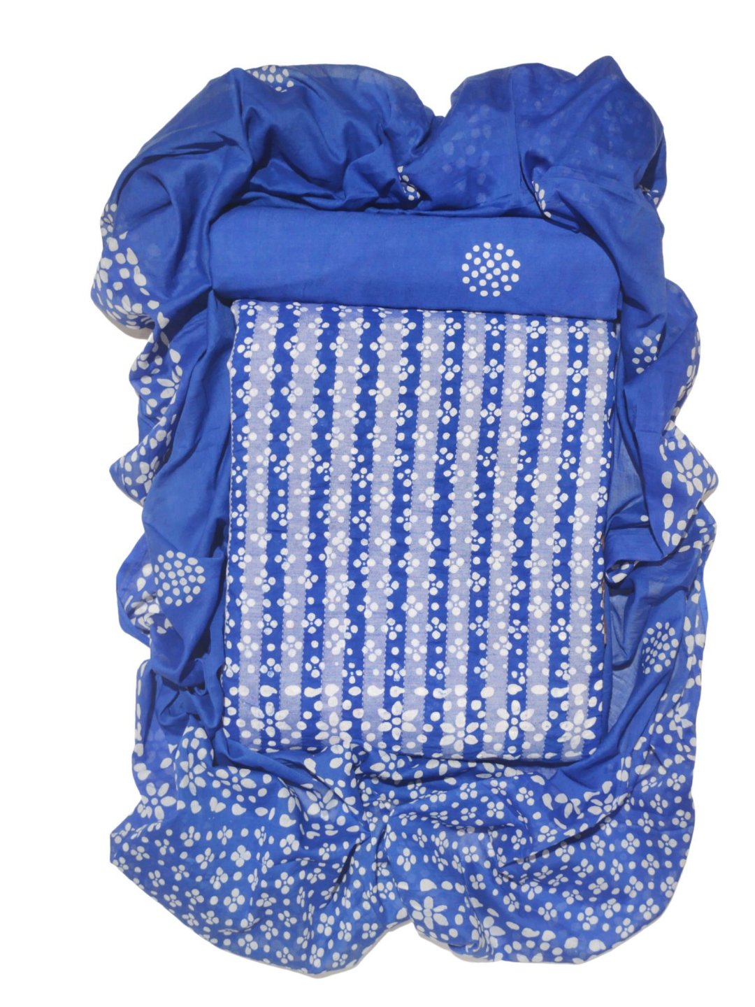 Bombay Batik Pure Cotton Dress Material Handcrafted Batik Design – Blue Batik