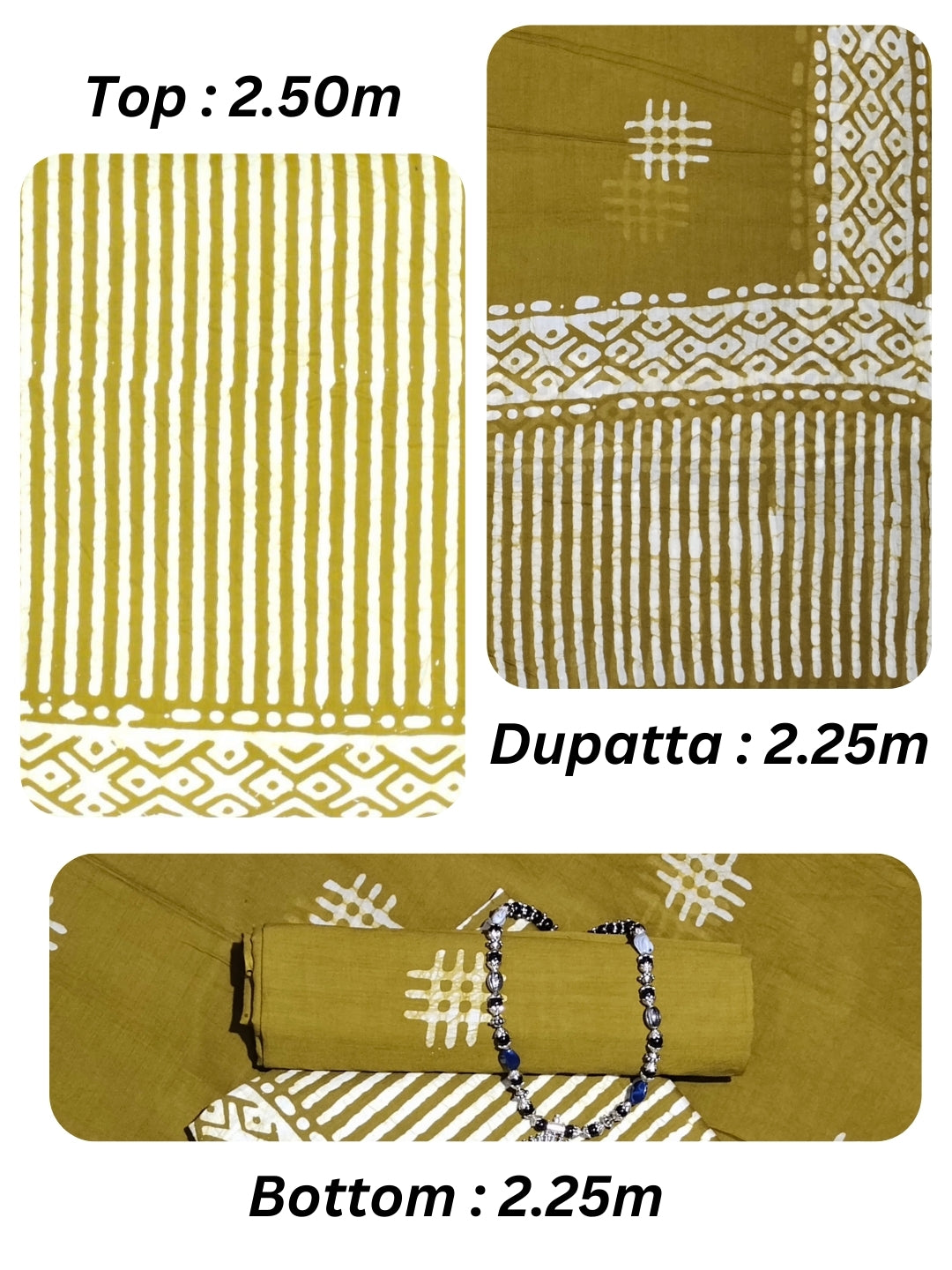 Bombay Batik Pure Cotton Dress Material Heritage Hand Batik Art – Khaaki Colour