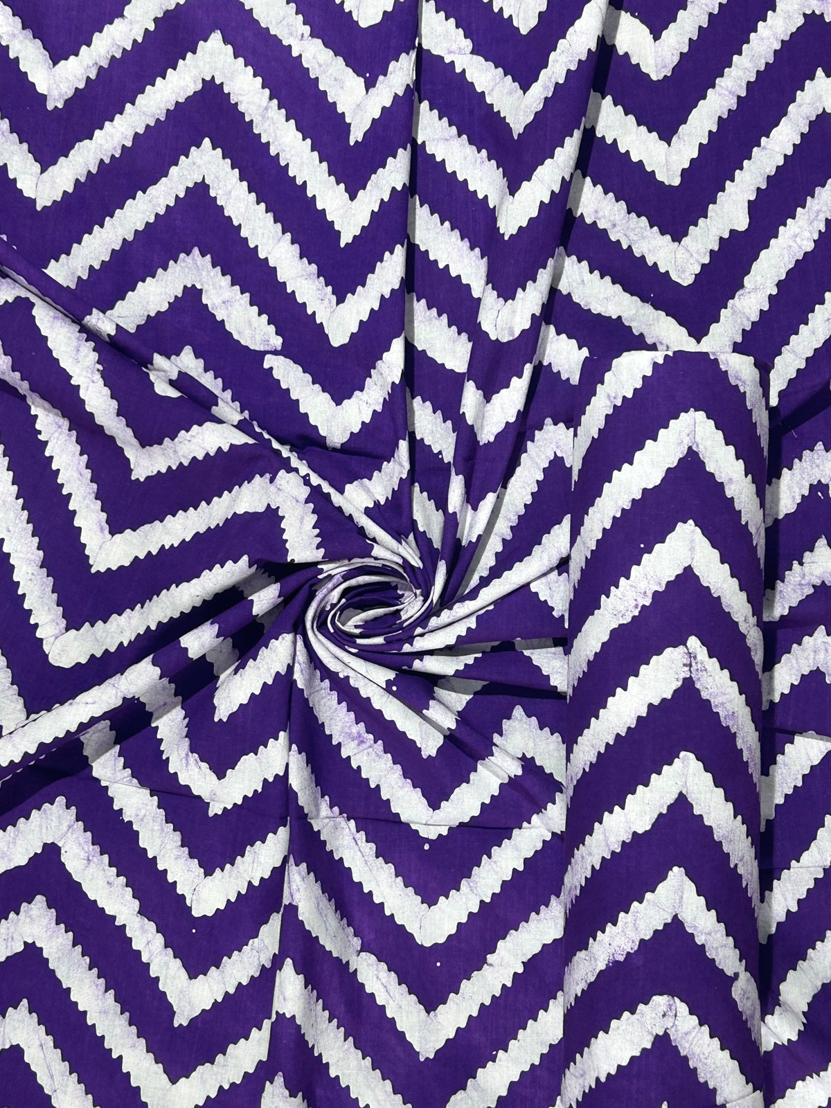 Purple Hand Batik Print Pure Cotton Fabric – 3 meters (Top Stitching)