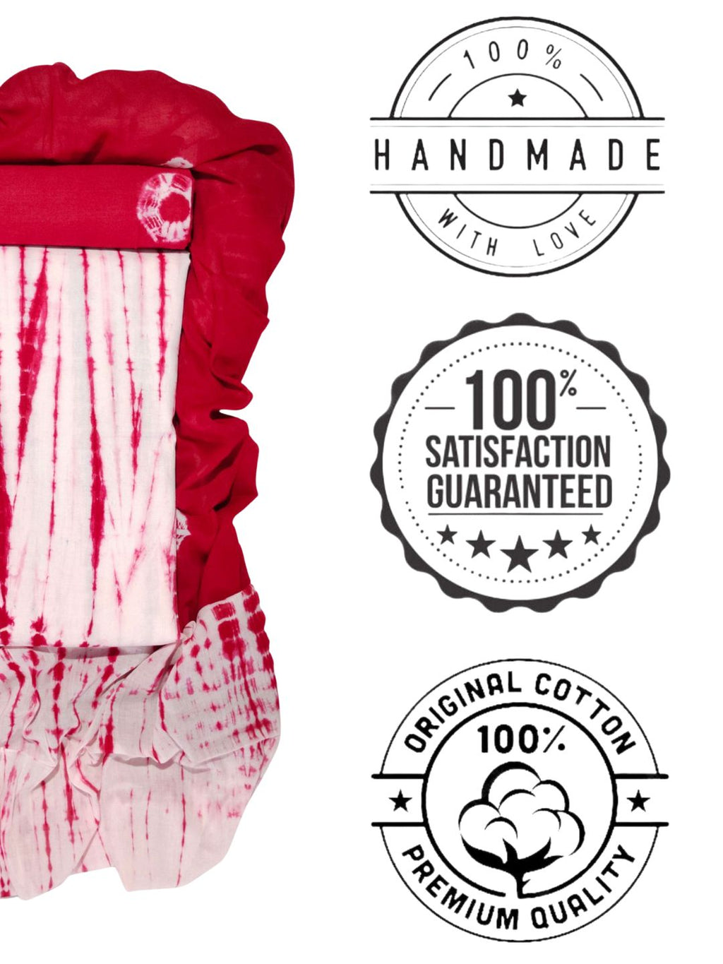 Bombay Batik Pure Cotton Dress Material Tie-dye Red Colour
