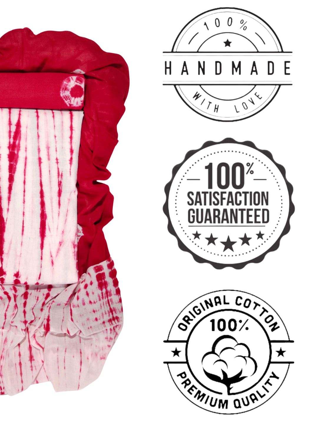 Bombay Batik Pure Cotton Dress Material Tie-dye Red Colour