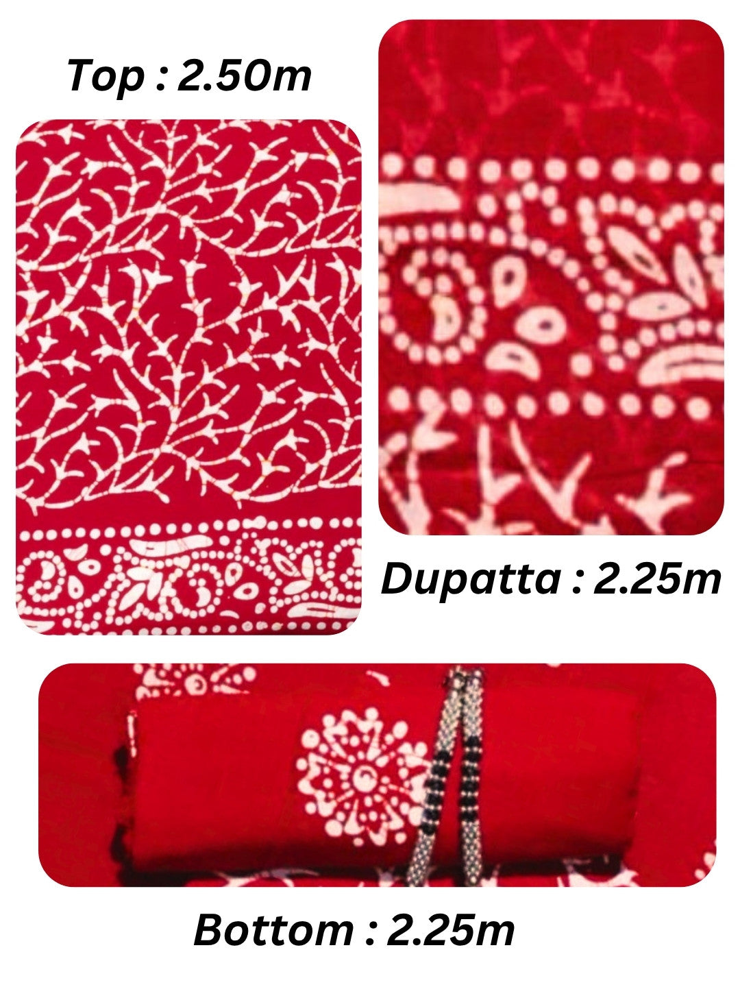 Bombay Batik Pure Cotton Dress Material Wax-Resist Batik Printing – Red   Batik