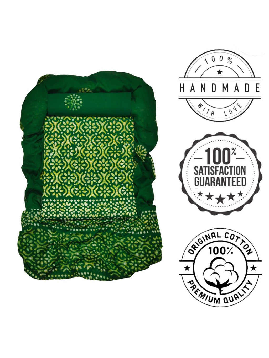 Bombay Batik Pure Cotton Dress Material Hand Printed Batik – Green Colour