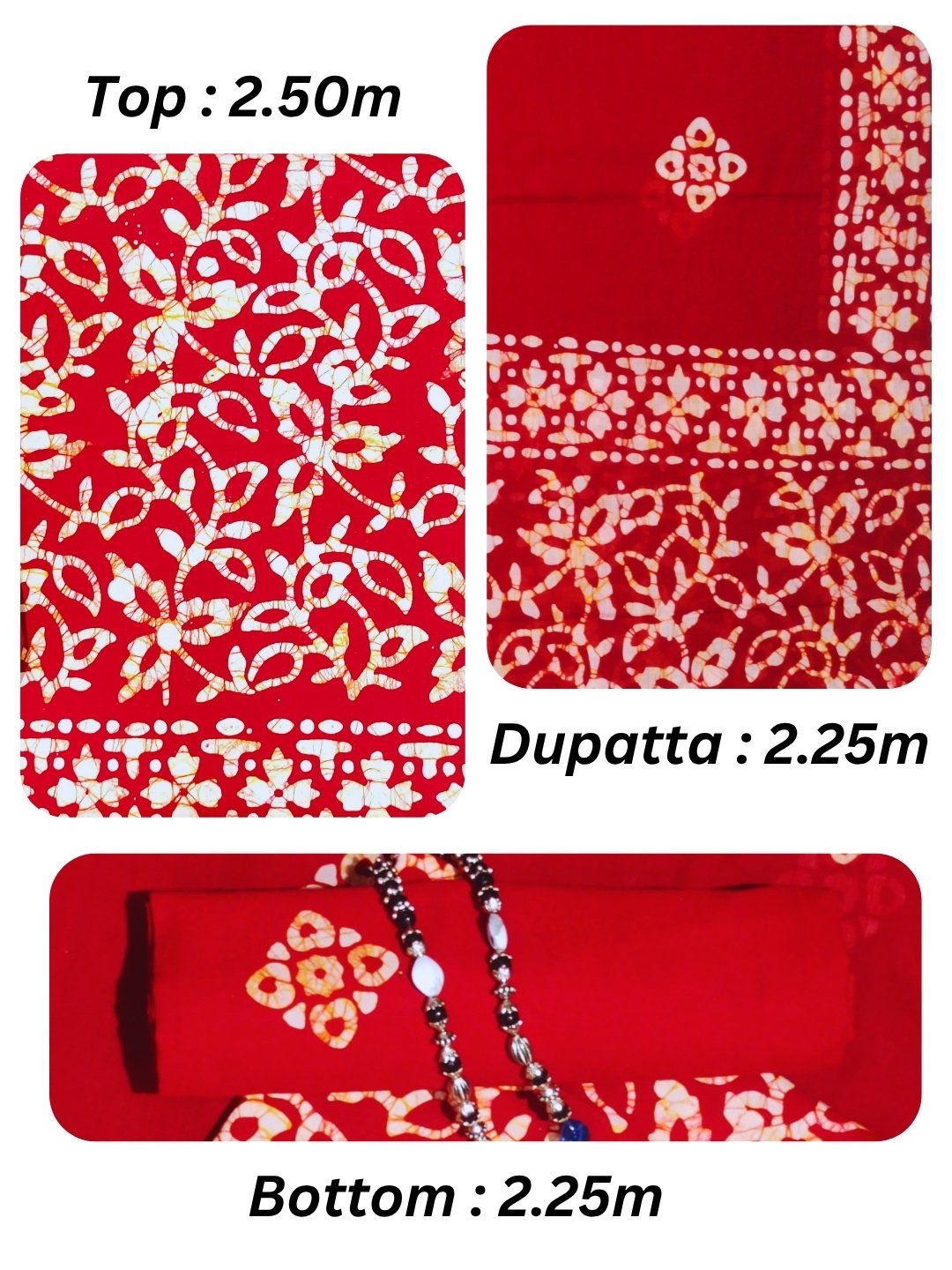 Bombay Batik Pure Cotton Dress Material Traditional Batik Dyeing – Red   Batik
