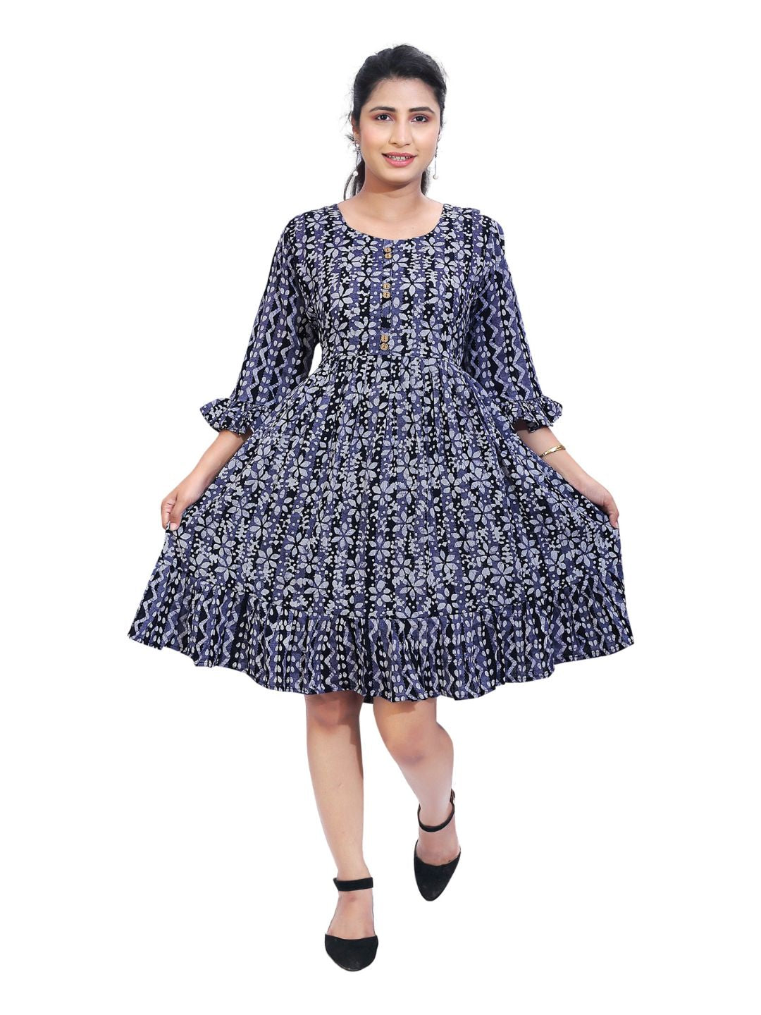 Bombay Batik Pure Cotton Tunics Batik Handwork – Navy Blue Colour