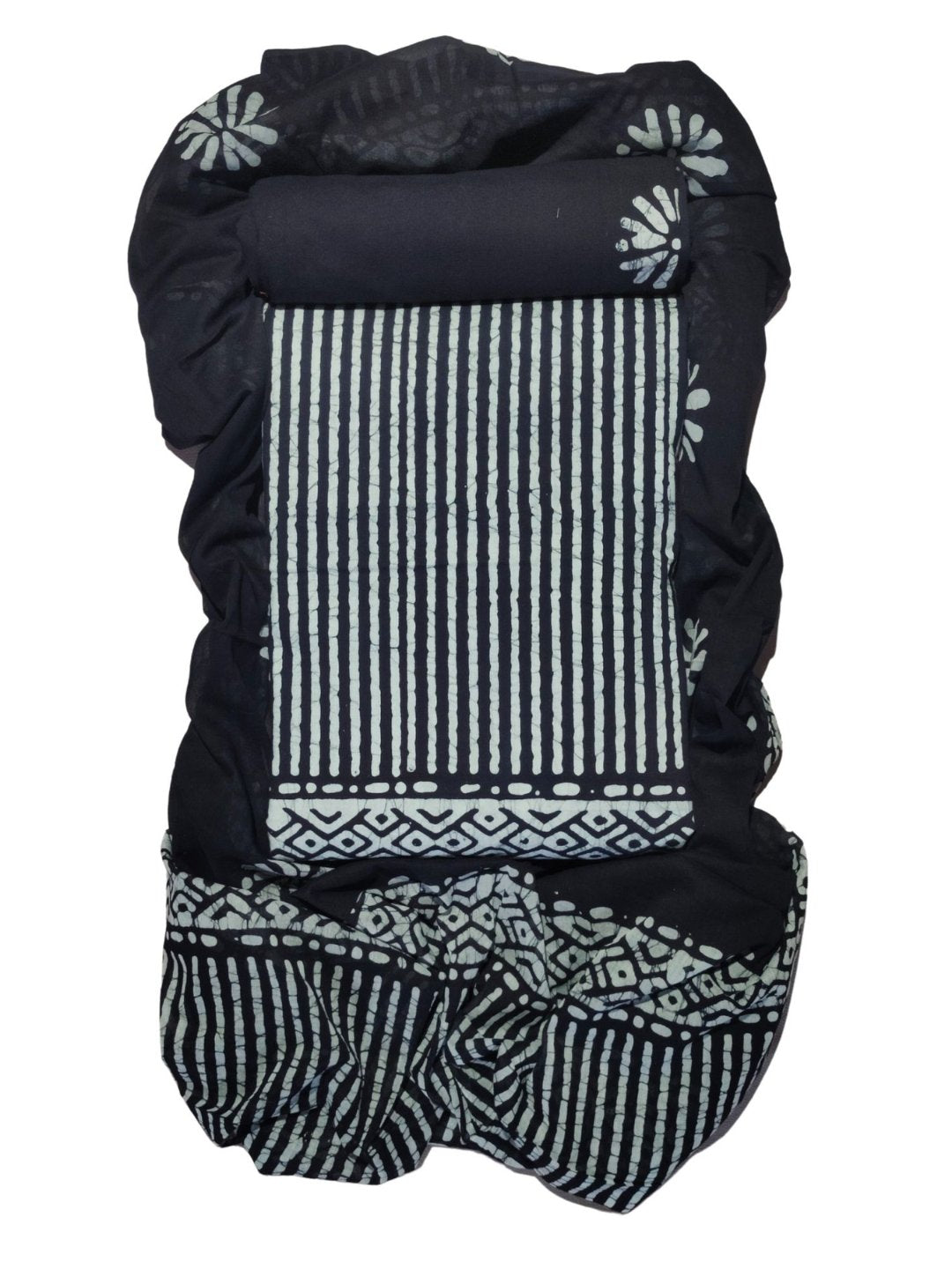 Bombay Batik Pure Cotton Dress Material Handcrafted Batik Design – Black Batik