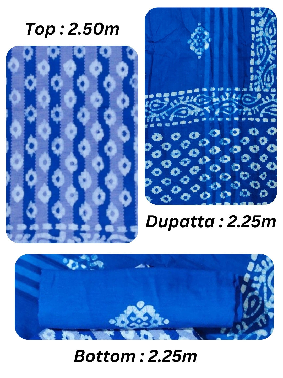 Bombay Batik Pure Cotton Dress Material Handcrafted Batik Design – Blue Colour