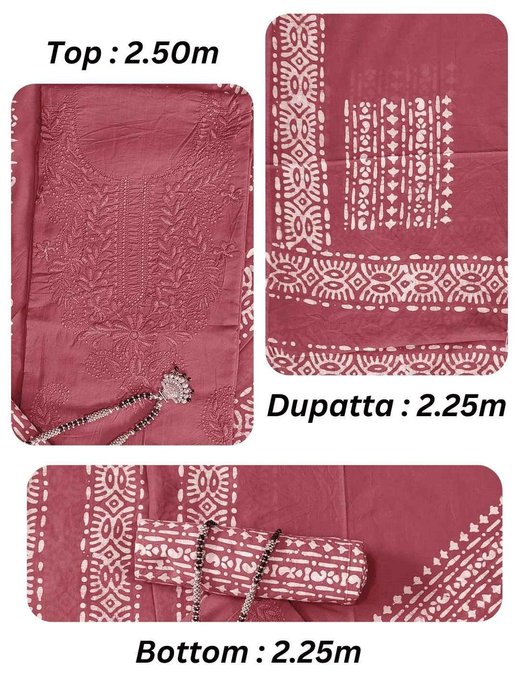 Bombay Batik Pure Cotton Dress Material Hand Batik Printing with Lucknowi Work – Carrot Batik