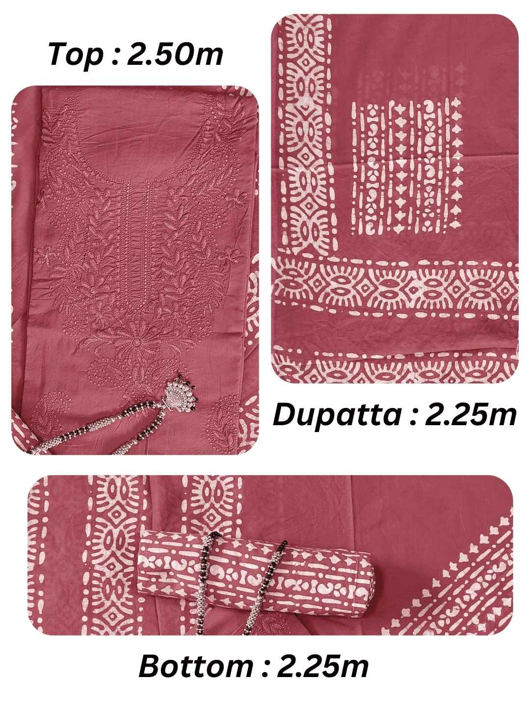 Bombay Batik Pure Cotton Dress Material Hand Batik Printing with Lucknowi Work – Carrot Batik