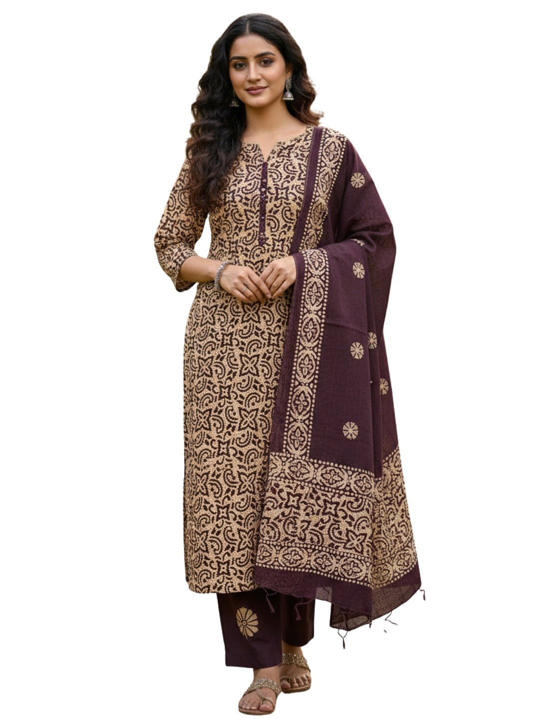 Bombay Batik Pure Cotton Nirali Dress Material Batik Handwork – Pink Light Pink Colour