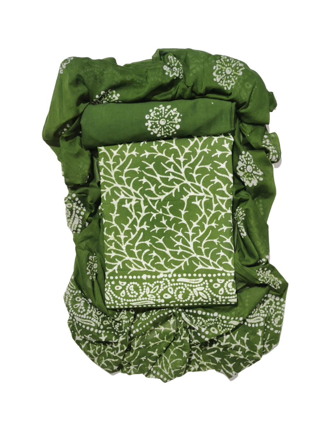 Bombay Batik Pure Cotton Dress Material Hand-Dyed Print – Mehndi Batik